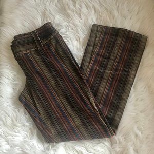 70s Vintage Striped Bell Bottom Pants